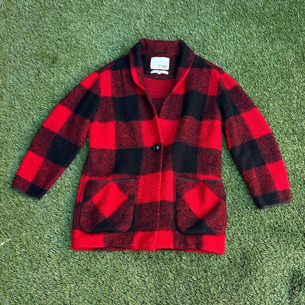 Wilfred Red and Black Off Duty Wool Jacket